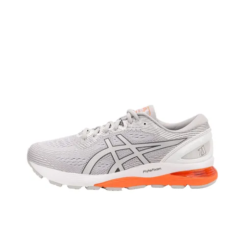 Asics Гель Nimbus 21 Устойчивый к истиранию Низкий Топ Беговые кроссовки Мужские Серый Оранжевый