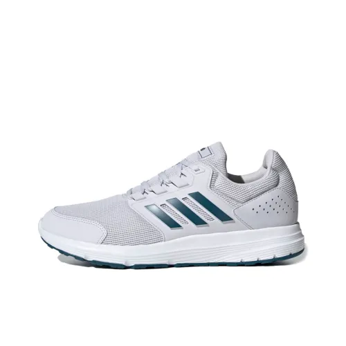 Adidas Galaxy 4 Амортизирующие шоки противоскользящие дышащие низкий топ кроссовки для бега на длинные дистанции мужские серо-зеленые