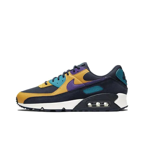 Nike Air Max 90 Амортизация Wa Дышащий Низкий Топ Повседневная Беговая Обувь Унисекс Черный Желтый