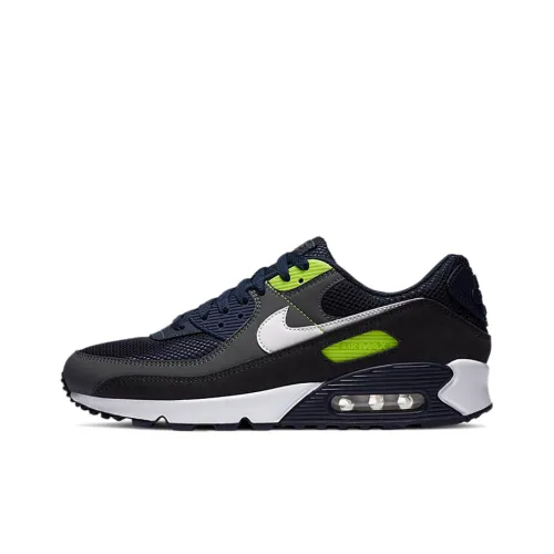 Nike Air Max 90 Low Топ Повседневные Беговые Кроссовки Мужские Черные Синие Зеленые