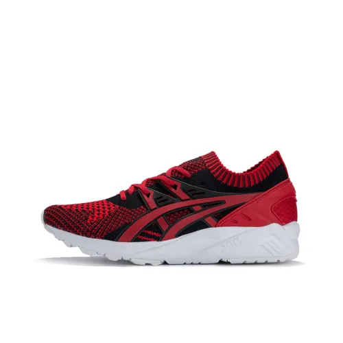 Asics Gel Kayano Trainer KNIT Амортизация Устойчивость к истиранию Дышащий Низкий Топ Беговые кроссовки Унисекс Красный Черный