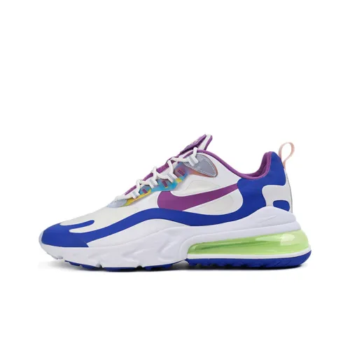 Nike Air Max 270 Амортизация и Дышащий Низкий Топ Беговые кроссовки Унисекс Синий Белый Фиолетовый