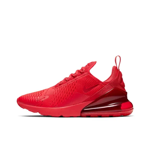 Nike Air Max 270 Амортизация Дышащий И Устойчивый Дизайн Низкий Топ Воздушная Подушка Повседневные Беговые Кроссовки Унисекс Китайский Красный