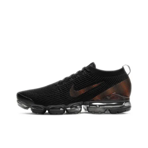 Nike VaporMax Flyknit 3,0 Устойчивые к истиранию низкие беговые кроссовки для мужчин черные и оранжевые