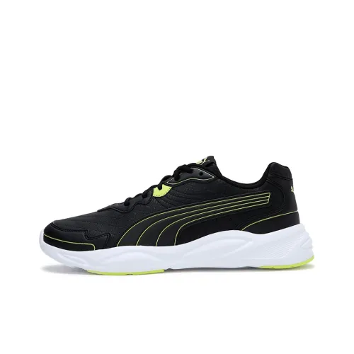 PUMA 90s Runner NU Wave Sig Амортизация Противоскользящий Легкий Низкий Топ Беговые кроссовки Унисекс Черный Желтый
