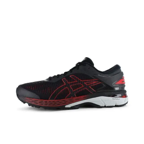Asics Gel Kayano 25 Low Топ Беговые кроссовки Мужские Черные Красные