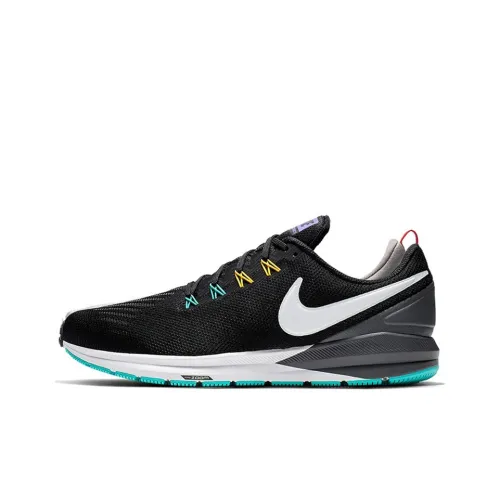 Nike Zoom Structure 22 Slip Устойчивый к истиранию Низкий Топ Повседневные Беговые кроссовки Мужские Черный Фиолетовый