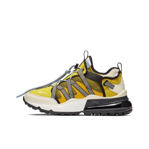 Nike Air Max 270 Low Топ Air Cushion Марафон Беговые кроссовки Мужской Бежево-черный Желтый