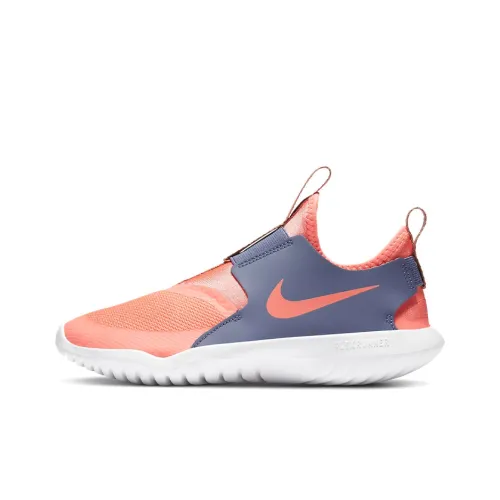Nike Flex Runner Амортизаторы Shock противоскользящие устойчивые к истиранию низкий топ беговые кроссовки GS синий и розовый