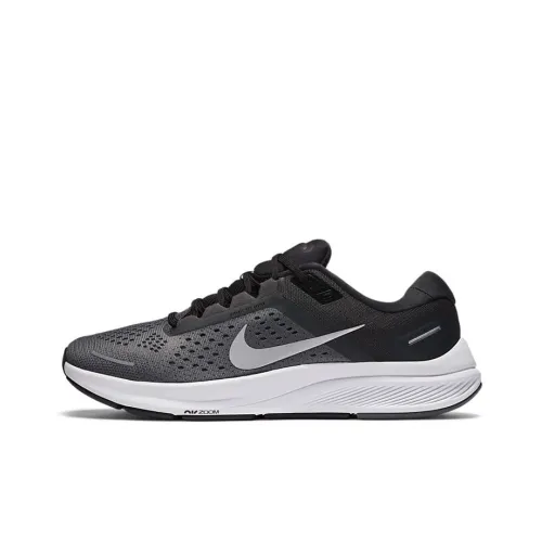 Nike Zoom Structure 23 Противоскользящие Устойчивые к истиранию Низкий Топ Беговые кроссовки Мужские Серый Черный