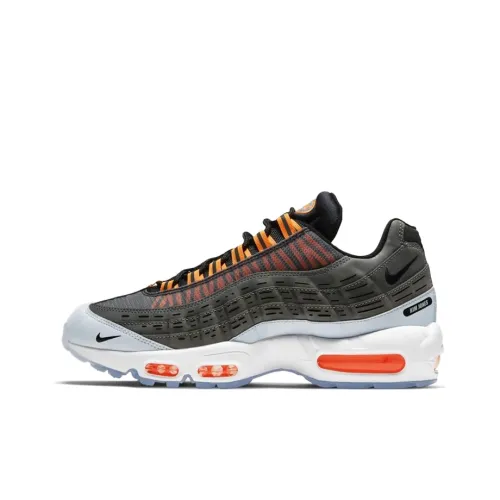 Kim Jones x Nike Air Max 95 Покрытие Дышащий Легкий Низкий Топ Беговые кроссовки Унисекс Серый Оранжевый