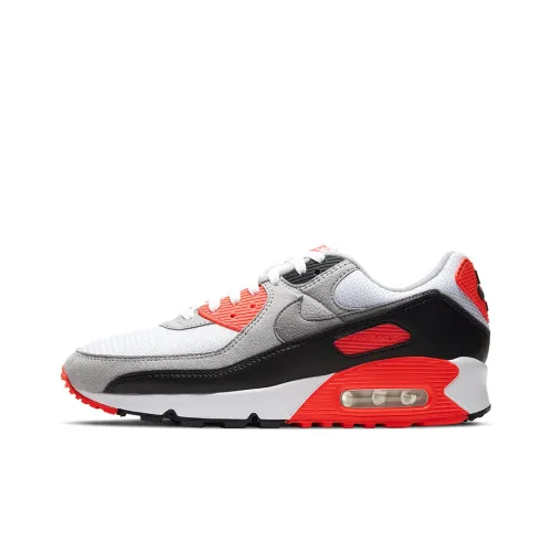 Nike Air Max 90 Low Топ Air Cushion Повседневные Беговые кроссовки Унисекс Инфракрасный красный