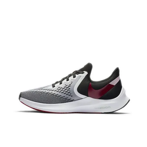 Nike Zoom Winflo 6 Нескользящий Легкий Низкий Топ Беговые кроссовки Женские Серый Красный