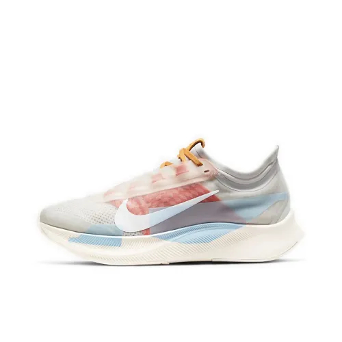 Nike Zoom Fly 3 Амортизаторы Slip-resistant Abrasion-resistant Низкий топ Марафон Беговые кроссовки Женские Серый Синий Розовый
