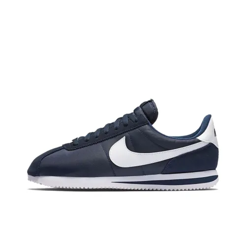 Nike Cortez Шокабойеры Противоскользящие Низкие Беговые кроссовки Мужские Синие Белые