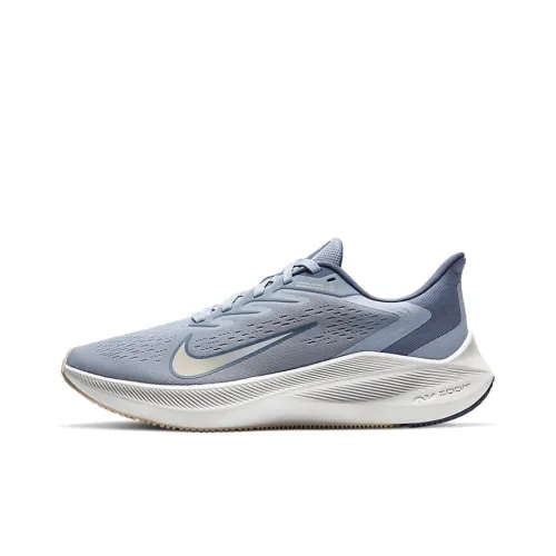 Nike Zoom Winflo 7 Амортизаторы Отскок Низкий Топ Беговые кроссовки Женские Светло-синие