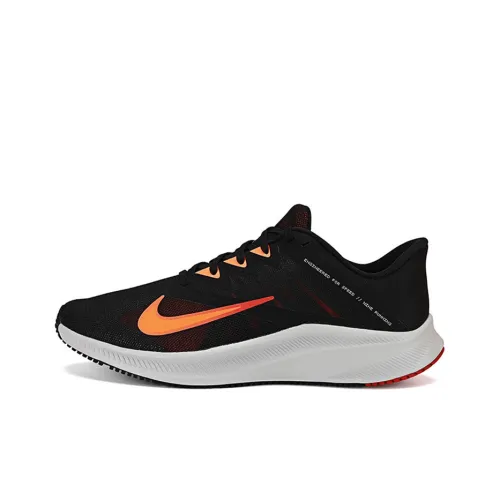 Nike Quest 3 Амортизаторы Slip-resistant Низкий Топ Повседневные Беговые кроссовки Мужские Черные и Оранжевые