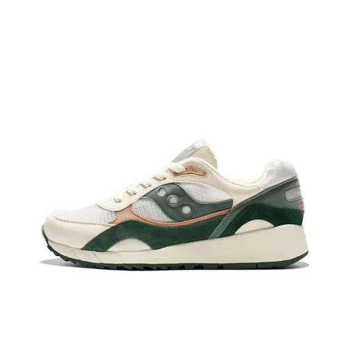 Saucony Shadow 6000 Anti Bottom Wear Resistant Увеличение Высоты Низкий Топ Беговые кроссовки Унисекс Белый Зеленый