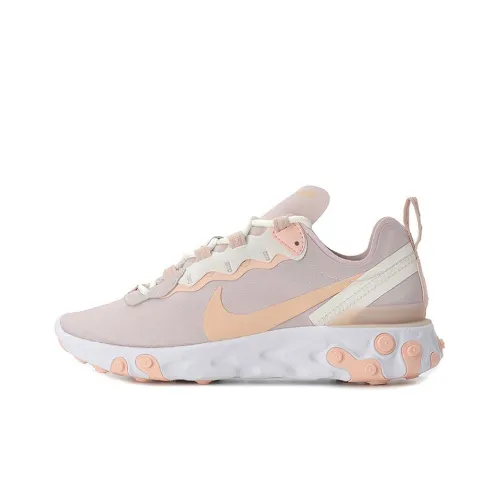 Nike React Element 55 Устойчивый к истиранию Дышащий Низкий Топ Повседневные Беговые кроссовки Женские Светло-фиолетовые