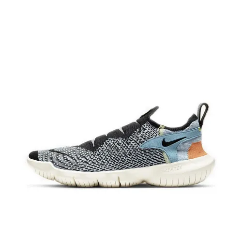 Nike Free RN Flyknit 3,0 Устойчивый к истиранию Дышащий Низкий Топ Повседневная Беговая Обувь Мужская Черная Серый