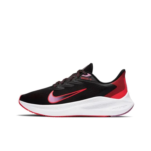 Nike Zoom Winflo 7 Low Топ Повседневные Беговые Кроссовки Женские Черный Белый Красный