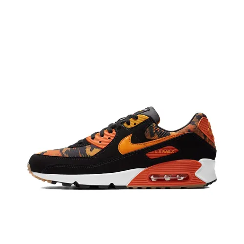Nike Air Max 90 Low Топ Повседневные Беговые Кроссовки Мужские Черные и Оранжевые
