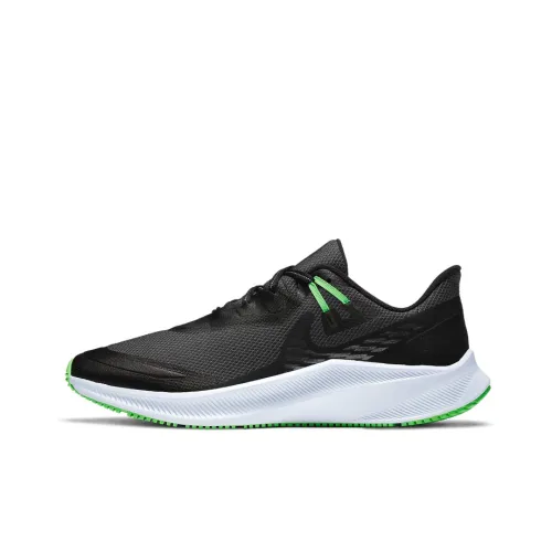 Nike Quest 3 Low Топ Повседневные Беговые Кроссовки Мужские Черные Зеленые