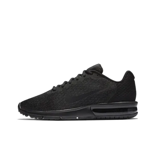 Nike Air Max Sequent Low Беговые кроссовки Топ Унисекс Черный