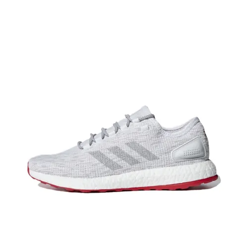Adidas Pure Boost Легкий Anti Slip Низкий Топ Беговые кроссовки Унисекс Серый Белый Красный