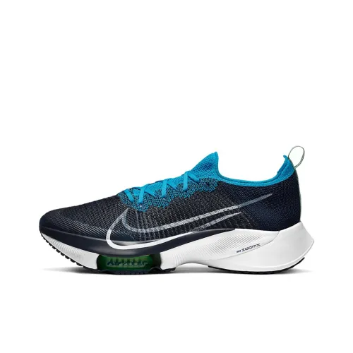 Nike Air Zoom Tempo Next% Противоскользящий Устойчивый к износу Дышащий Низкий Топ Беговые кроссовки Мужские Черный Синий