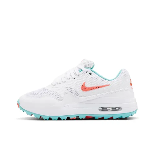 Nike Air Max 1 Low Топ Беговые кроссовки Женские Белый Розовый Синий