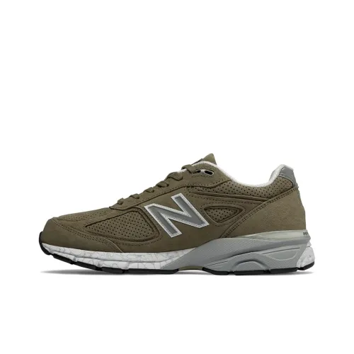 New Balance NB 990 V4 Устойчивый к истиранию Дышащий Низкий Топ Беговые кроссовки Мужские Темно-зеленый D Ширина