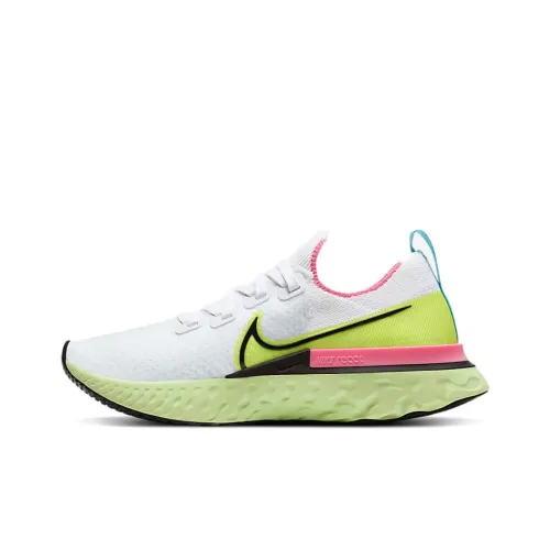 nike React Infinity Run Flyknit Амортизаторы Shock Slip-resistant Низкий топ Повседневные беговые кроссовки Женские Белый Зеленый