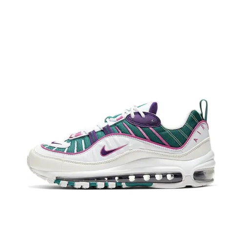 Nike Air Max 98 Low Топ Air Cushion Повседневные Беговые Кроссовки Женские Фиолетовый Виноградный