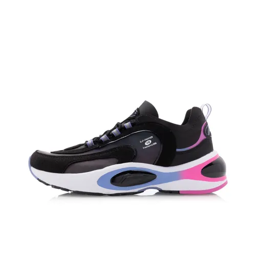 LINING V8 Support Низкий Топ Беговые Кроссовки Женские Черный Синий Розовый