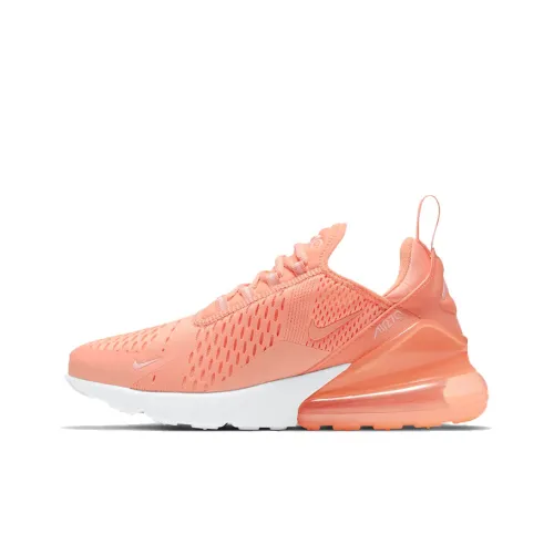 Nike Air Max 270 Амортизация Легкий Низкий Топ Беговые кроссовки Мужские Белый Розовый