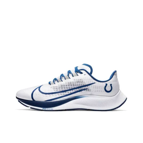 Nike Pegasus 37 Slip-resistant Abrasion-resistant Low Top Marathon Running Shoes Unisex White Blue