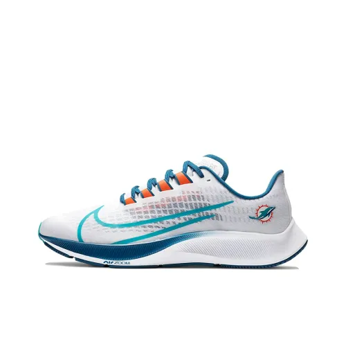 Nike Pegasus 37 Miami Dolphins Low Топ Беговые кроссовки Унисекс Белый Оранжевый Orchid
