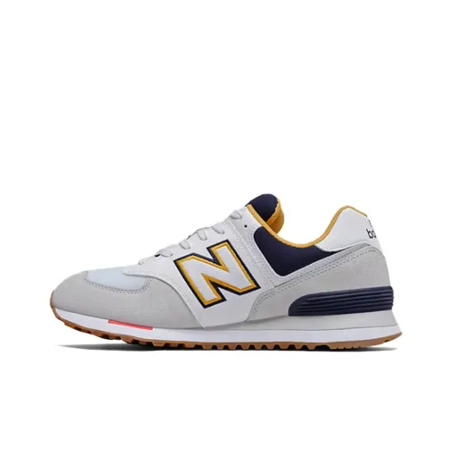 New Balance NB 574 Low Топ Повседневные Беговые Кроссовки Унисекс Желтый Белый Серый