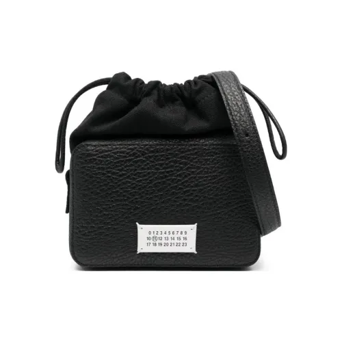 Maison Margiela 5AC GRAIN LEATHER с хлопком холст сумка Camera сумка через плечо маленькая женская черная