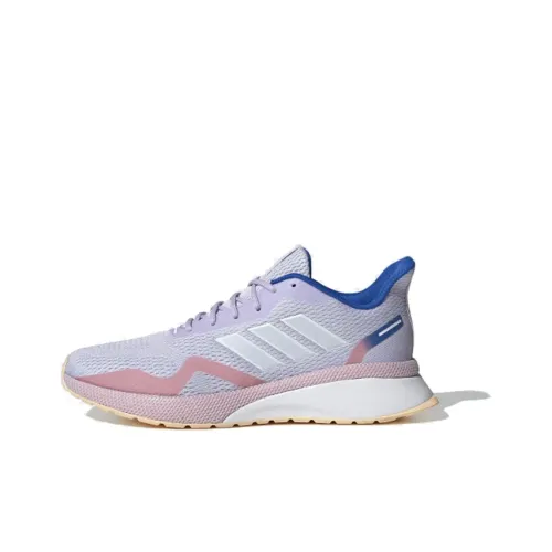 Adidas Novafvse X Амортизация Низкий Топ Беговые Кроссовки Женские Серый Фиолетовый Розовый