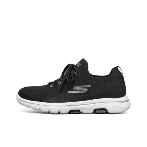 Skechers Go Walk 5 Low Топ Беговые кроссовки Женские Черный белый Повседневный