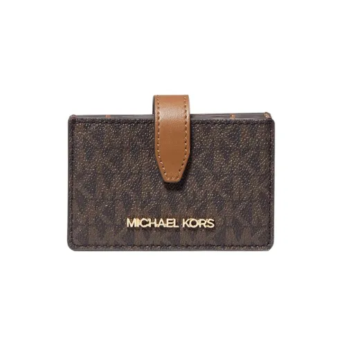 MICHAEL KORS Jet Set Полиэстер Холст Полиуретан Держатель для карт Коробка для карт Средний Женский Коричневый