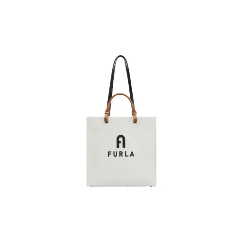 Furla Кожа Тоут Сумка Сумка для покупок Сумка на плечо Сумка Большая Женская Белая и Черная