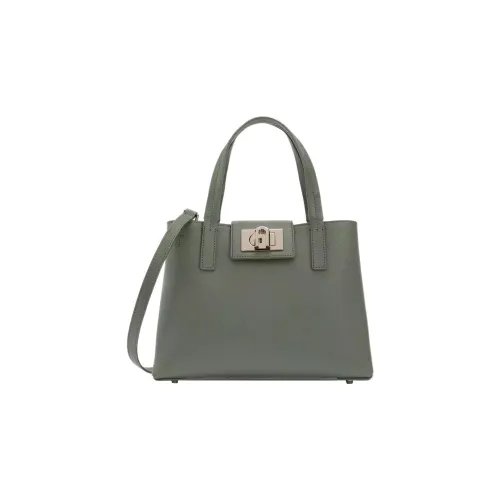 Furla 1927 Collection Кожа Тоут Сумка Сумка для покупок Сумка через плечо Сумка среднего размера Женская Темно-зеленая