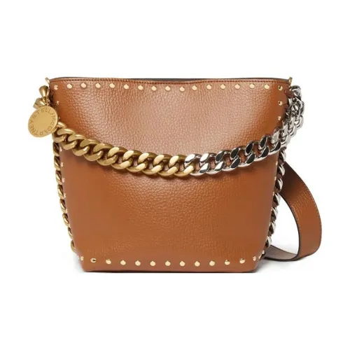 Stella McCartney Frayme Полиуретан ПУ (полиуретан) Ведрообразная сумка Сумка Сумка через плечо Женская Коричневая