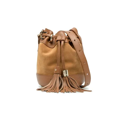 See By Chloe Телячья кожа Ведрообразная сумка Сумка через плечо Маленькая Женская Коричневая