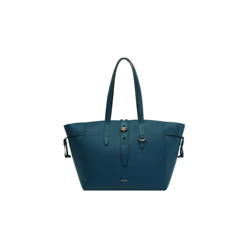 Furla Рельефная Телячья Кожа Тоут Сумка Сумка для покупок Сумка Сумка через плечо Женская Морской Синий