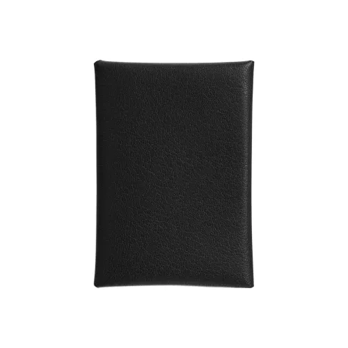 HERMES Calvi Duo Chamkila шевро Картхолдер Мини Женский Черный