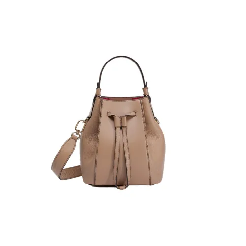 Furla Miastella Корова Кожа Ведро-Формовая Сумка Сумка Сумка через плечо Сумка через плечо Мини Женская Светло-Коричневая